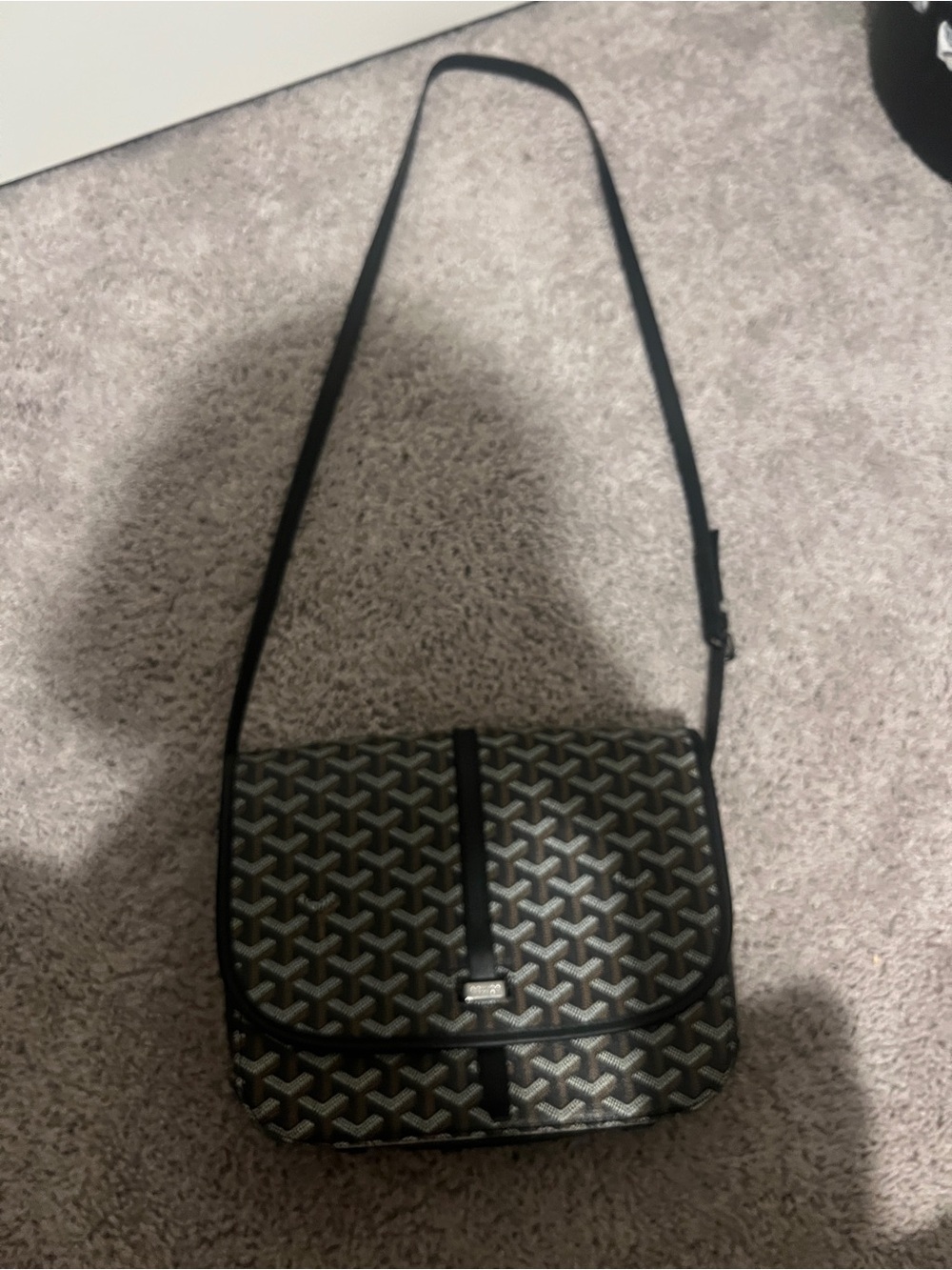 Goyard Black and Dark Brown Messenger Bag